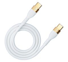 3MK Data kabel Hyper Silicone USB-C/USB-C (PD), 100W, 5A, 2m, bílá