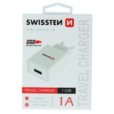 SWISSTEN Swissten Síťový Adaptér Smart Ic 1X Usb 1A Power Bílý 8595217464476