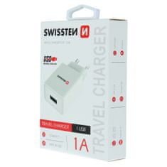 SWISSTEN Swissten Síťový Adaptér Smart Ic 1X Usb 1A Power Bílý 8595217464476