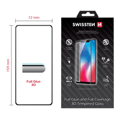 SWISSTEN Sklo Swissten Ultra Durable 3D Full Glue Glass Pro Samsung M515 Galaxy M51 Černé