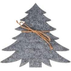 INNA Vánoční Příbory Plstěné Podložky Vánoční Sada 4 Kusů Vánoční Stromek Šedá