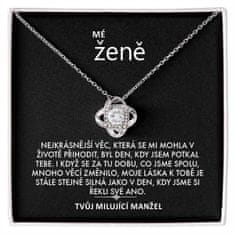 Lovilion Dámsky náhrdelník se zirkoniovými krystaly a kartička se zprávou "Mé ženě", Dárek k Valentýnu, Valentýn 2024, Dárek na Valentýna | KATARINA