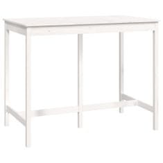 shumee Barový stolek bílý 140 x 80 x 110 cm masivní borové dřevo
