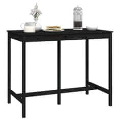 shumee Barový stolek černý 140 x 80 x 110 cm masivní borové dřevo