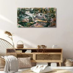 COLORAY.CZ Obraz na plátně Skály v lese Cézanne 100x50 cm