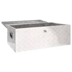 Vidaxl Úložný box stříbrný 100 x 55 x 37 cm hliník