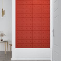 Greatstore Nástěnné panely 12 ks červené 30 x 15 cm umělá kůže 0,54 m²