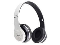 Verk 04110 Bluetooth sluchátka P47, bezdrátová sluchátka s mikrofonem a MP3 přehrávačem bílá