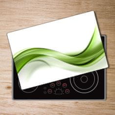 Wallmuralia Kuchyňská deska velká skleněná Zelená vlna 2x40x52 cm