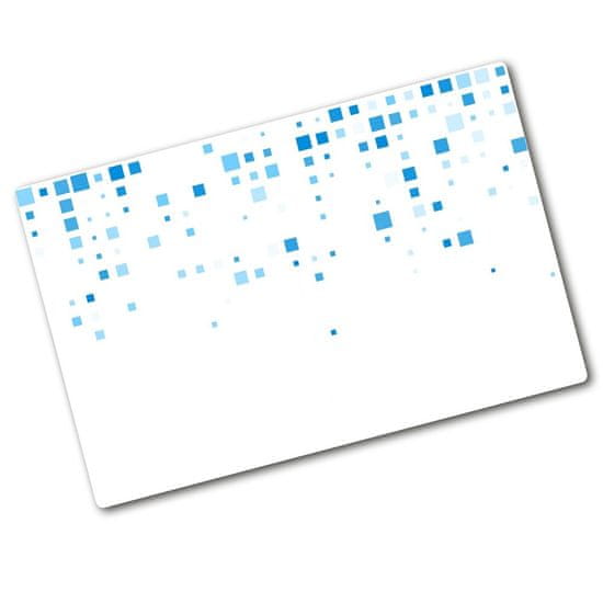 Wallmuralia Kuchyňská deska skleněná Modré čtverce