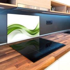 Wallmuralia Kuchyňská deska velká skleněná Zelená vlna 2x40x52 cm