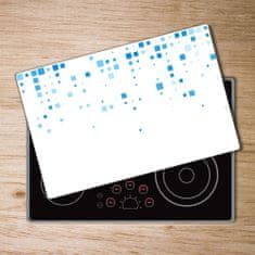 Wallmuralia Kuchyňská deska skleněná Modré čtverce 2x40x52 cm