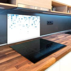Wallmuralia Kuchyňská deska skleněná Modré čtverce 2x40x52 cm