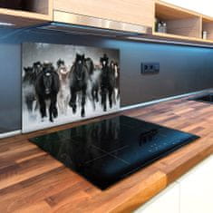 Wallmuralia Kuchyňská deska skleněná Koně ve cvalu 80x52 cm