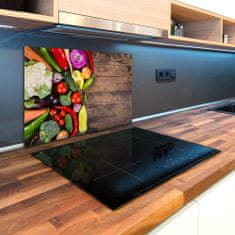 Wallmuralia Kuchyňská deska velká skleněná Zelenina 80x52 cm