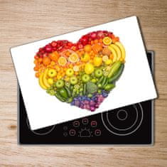 Wallmuralia Kuchyňská deska velká skleněná Zeleninové srdce 2x40x52 cm