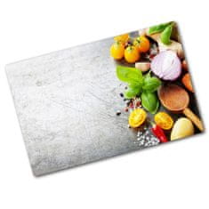 Wallmuralia Kuchyňská deska velká skleněná Zelenina 2x40x52 cm