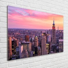 Wallmuralia Foto obraz skleněný horizontální New York západ 100x70 cm 4 úchytky