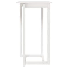 shumee Barový stolek bílý 60 x 60 x 110 cm masivní borové dřevo