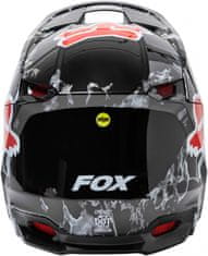 Fox přilba V1 Karrera černo-bílo-červeno-šedá XL