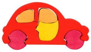 Fauna Dřevěné mini puzzle auto červené, FAUNA