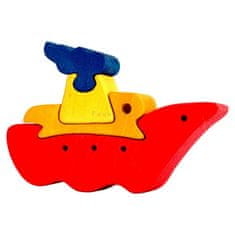 Fauna Dřevěné mini puzzle loď, FAUNA