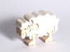 Dřevěné mini puzzle ovce bílá, FAUNA