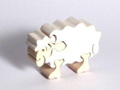 Fauna Dřevěné mini puzzle ovce bílá, FAUNA