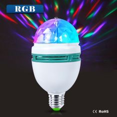 INTEREST Rotační barevná žárovka RGB disco projektor 3 LED.