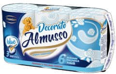 MaxOFFICE Toaletní papír Almusso Dekorato 3vrs., 6ks v balení, modrý, 22m