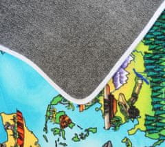 Protiskluzový kusový koberec World map 76,5x117