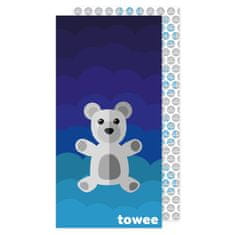 Towee Dětská rychleschnoucí osuška Teddy Bear modrá, 70 x 140 cm