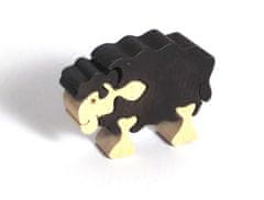 Fauna Dřevěné mini puzzle ovce černa, FAUNA