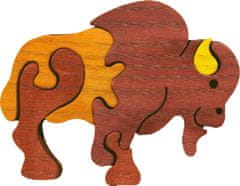 Fauna Dřevěné mini puzzle bizon, FAUNA