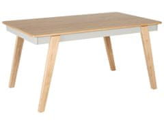 Beliani Jídelní stůl 150 x 90 cm světlé dřevo/šedý PHOLA