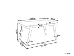 Beliani Jídelní stůl 150 x 90 cm světlé dřevo/šedý PHOLA