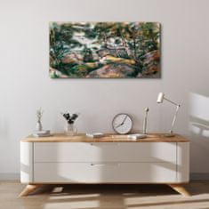 COLORAY.CZ Obraz na plátně Skály v lese Cézanne 100x50 cm