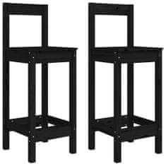 shumee Barové židle 2 ks černé 40 x 41,5 x 112 cm masivní borové dřevo