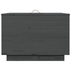 Vidaxl Úložné boxy s víkem 3 ks šedé masivní borové dřevo