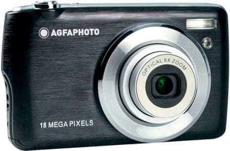 moderní kompaktní digitální fotoaparát agfa dc8200 liion full hd fotorežimy 18mpx fotky detekce obličeje redukce červených očí
