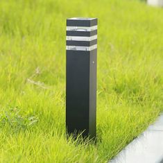 LUMILED Zahradní lampa E27 venkovni černý sloupek TAXUS 80cm s pohybovým senzorema