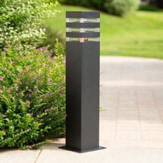 LUMILED Zahradní lampa E27 venkovni černý sloupek TAXUS 80cm s pohybovým senzorema
