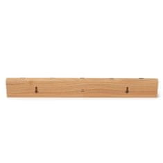 Umbra , Dřevěný věšák na zeď Flip 5 s kovovými háčky | přírodní