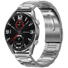 ARMODD Silentwatch 5 Pro stříbrná s kovovým řemínkem + silikonový řemínek, chytré hodinky