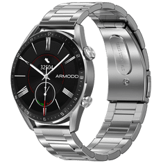 ARMODD Silentwatch 5 Pro stříbrná s kovovým řemínkem + silikonový řemínek, chytré hodinky