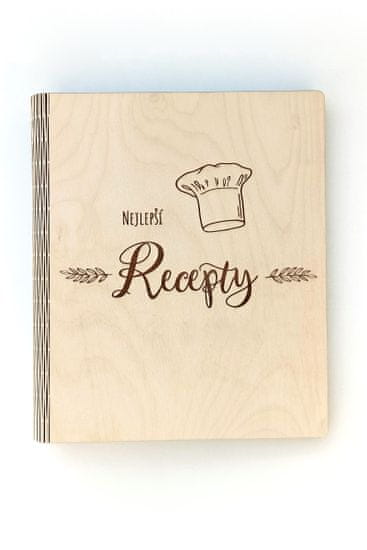 MAJA DESIGN Dřevěný zápisník - kuchařka - Nejlepší recepty
