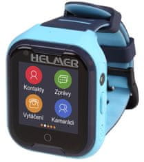 Helmer dětské hodinky LK 709 s GPS lokátorem/ dot. display/ 4G/ IP67/ nano SIM/ videohovor/ foto/ Android a iOS/ modré