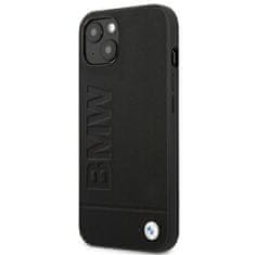 Bmw BMHCP14SSLLBK hard silikonové pouzdro iPhone 14 6.1" black Leather Stamp