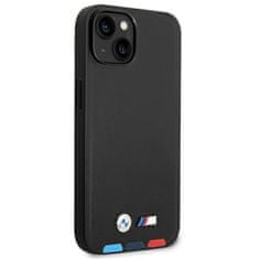 Bmw BMHMP14M22PTDK hard silikonové pouzdro iPhone 14 PLUS 6.7" black Leather Stamp Tricolor MagSafe