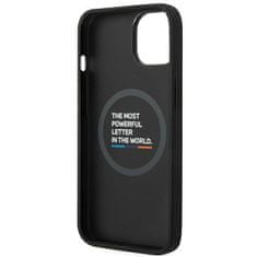 Bmw BMHMP14S22PTDK hard silikonové pouzdro iPhone 14 6.1" black Leather Stamp Tricolor MagSafe